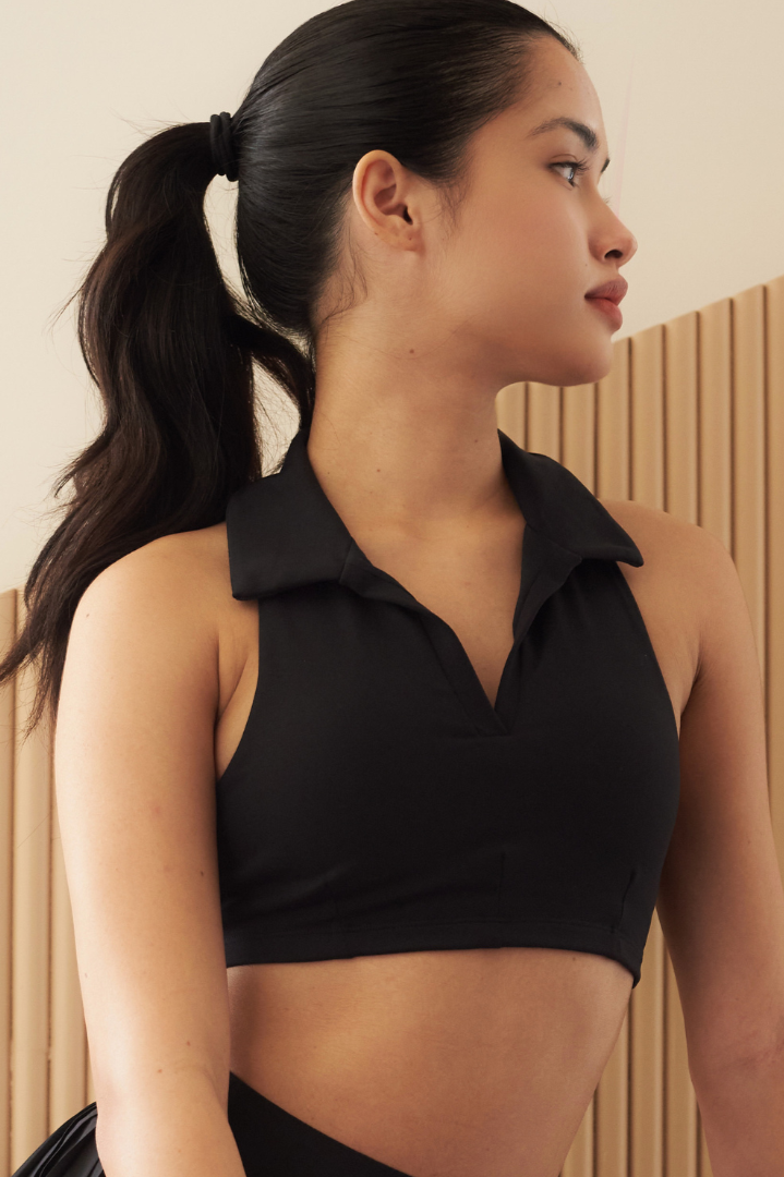 Activewear Collar Crop Top