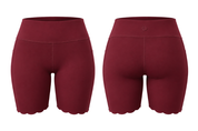 Peaches Active - Paris Stripe Limited Wavy Shorts Red Maroon