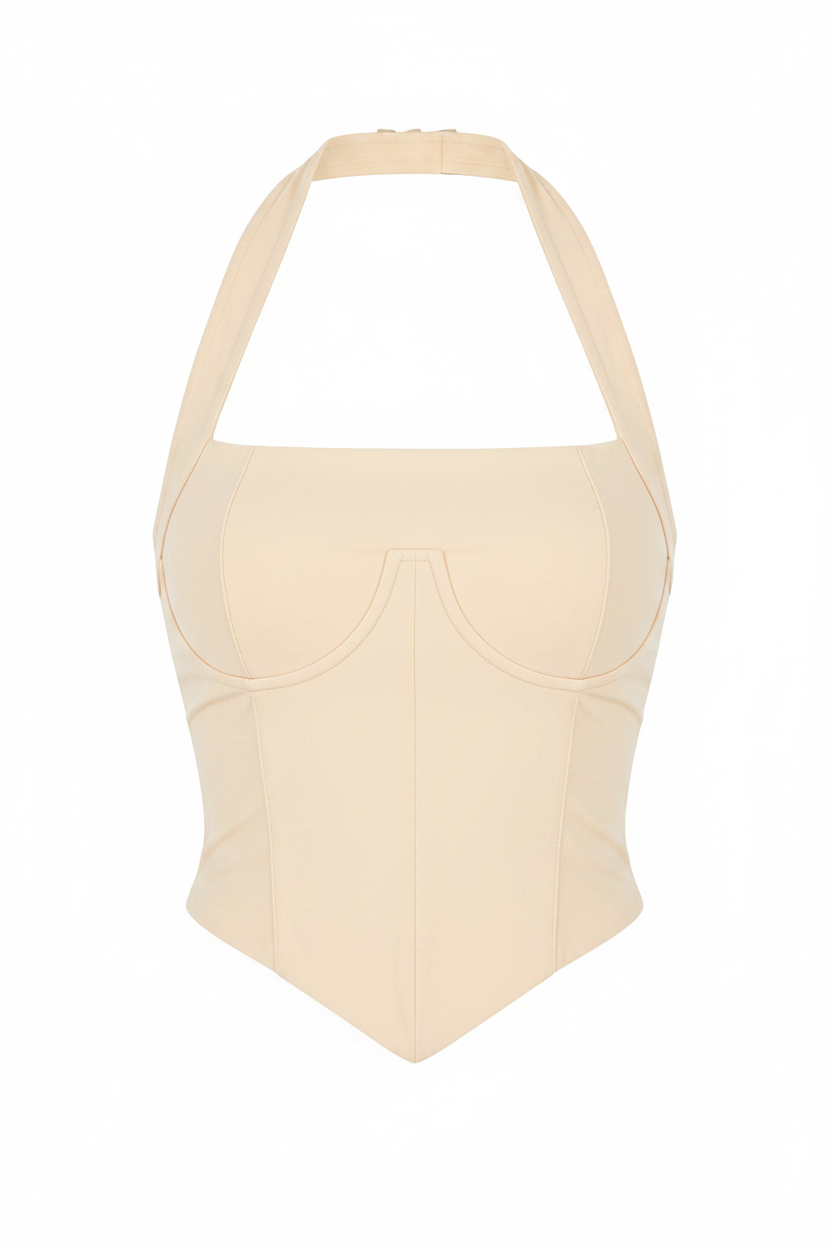 V-Form Corset Top Cream